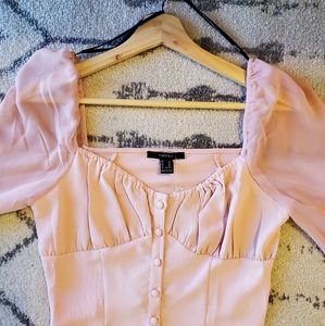 🌸NWT🌸 Forever 21 Blush Long Sleeve Crop Top